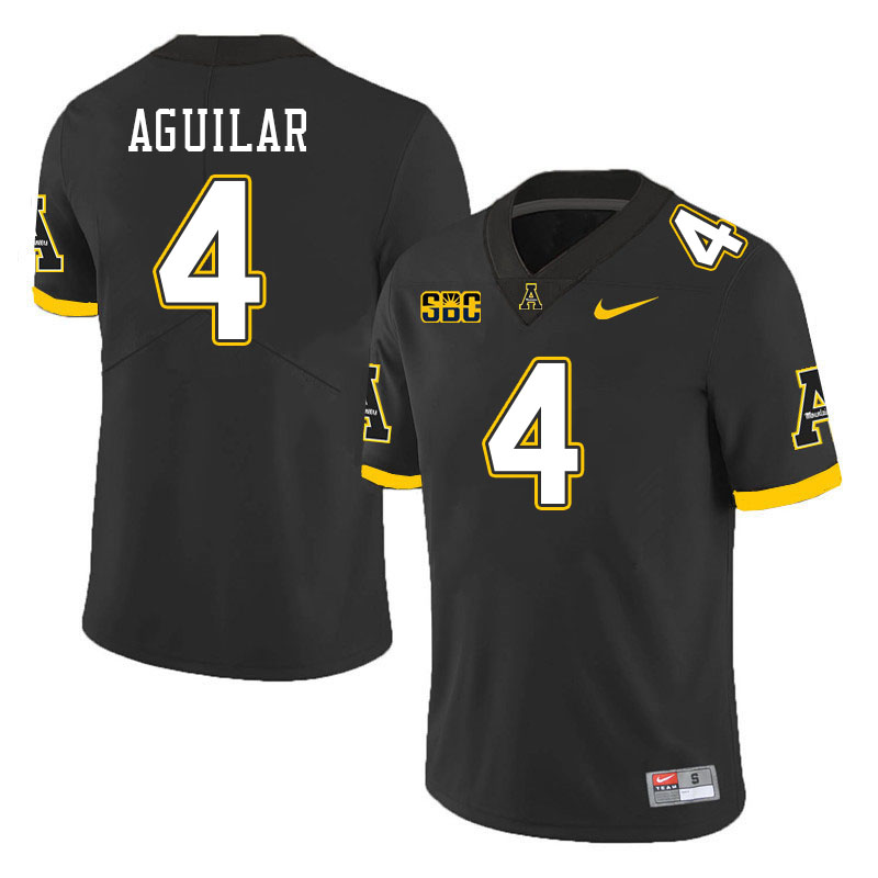 Men #4 Joey Aguilar Appalachian State Mountaineers College Football Jerseys Stitched Sale-Black - Click Image to Close